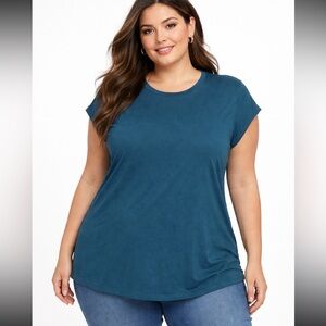 Universal Standard Tee Rex Cap Sleeve Tee Teal size M‎